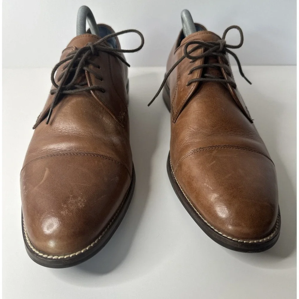 Cole Haan C11632 Men's Lenox Hill Cap Oxford British Tan Leather Dress Shoes 10W